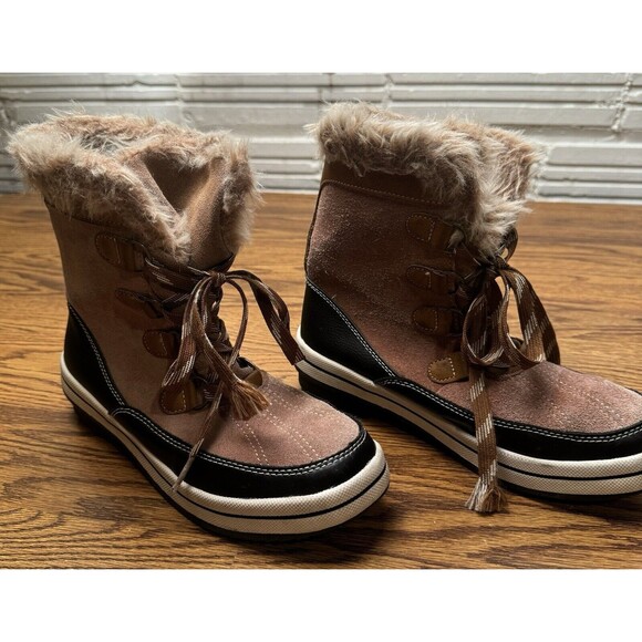 UNIVERSAL THREAD LADIES LACE FUR BEIGE BOOTS SIZE 7 - Picture 2 of 9